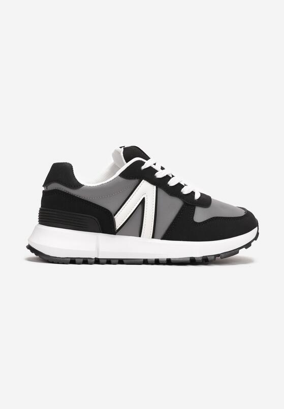 Czarne Sneakersy Ozdobione Wstawkami Anguethan 3