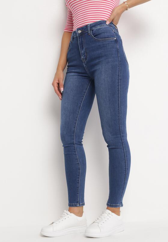 Niebieskie Jeansy Skinny z Wysokim Stanem Endellion 1