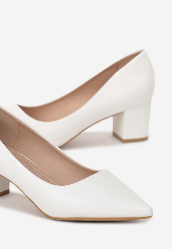 Pantofi cu toc Albi 5
