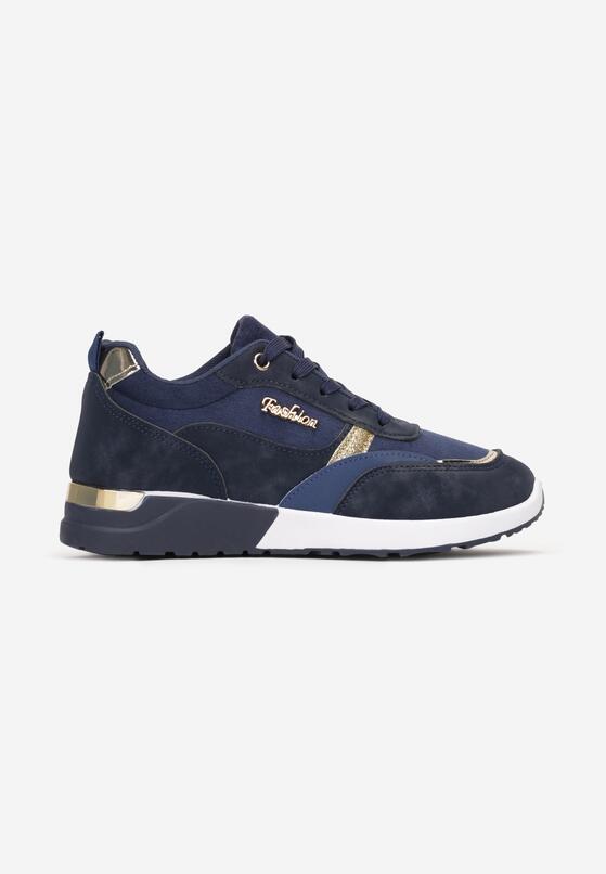 Granatowe Sneakersy Ozdobione Brokatem Nephela 3