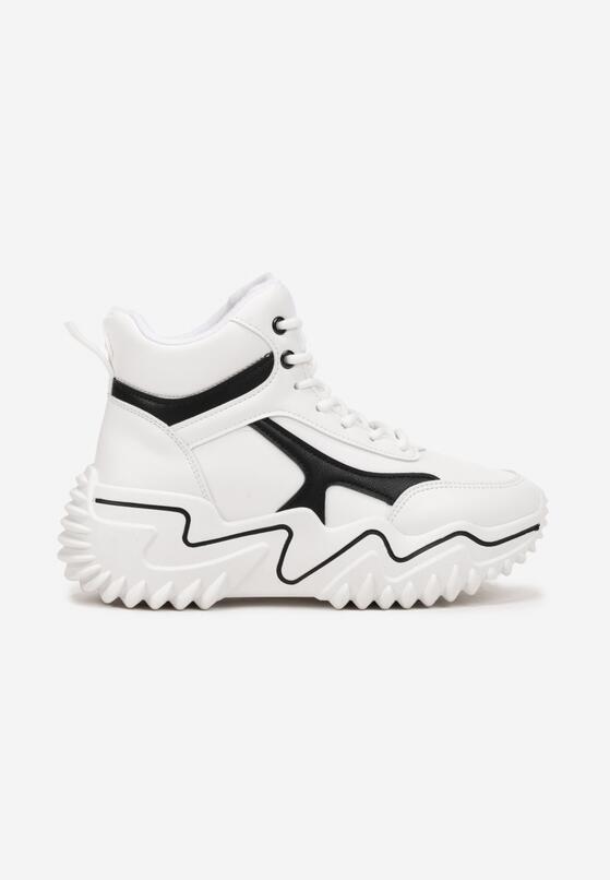 Białe Sznurowane Sneakersy na Masywnej Podeszwie Sligga 3