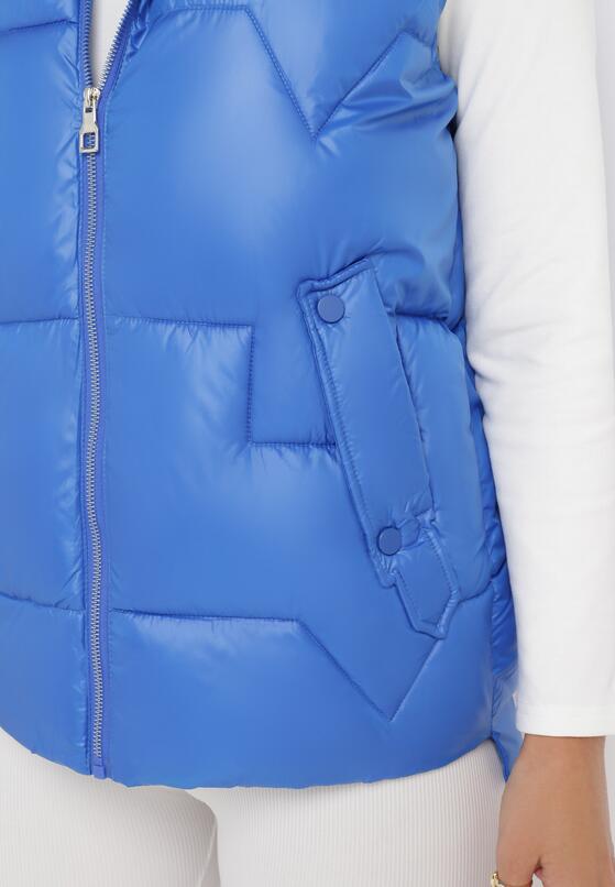 Niebieska Pikowana Kamizelka z Nieodpinanym Kapturem Unaria 5