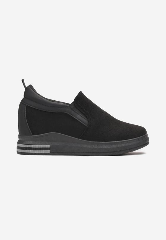 Czarne Sneakersy na Ukrytej Koturnie Aranella 3