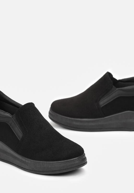 Czarne Sneakersy na Ukrytej Koturnie Aranella 5