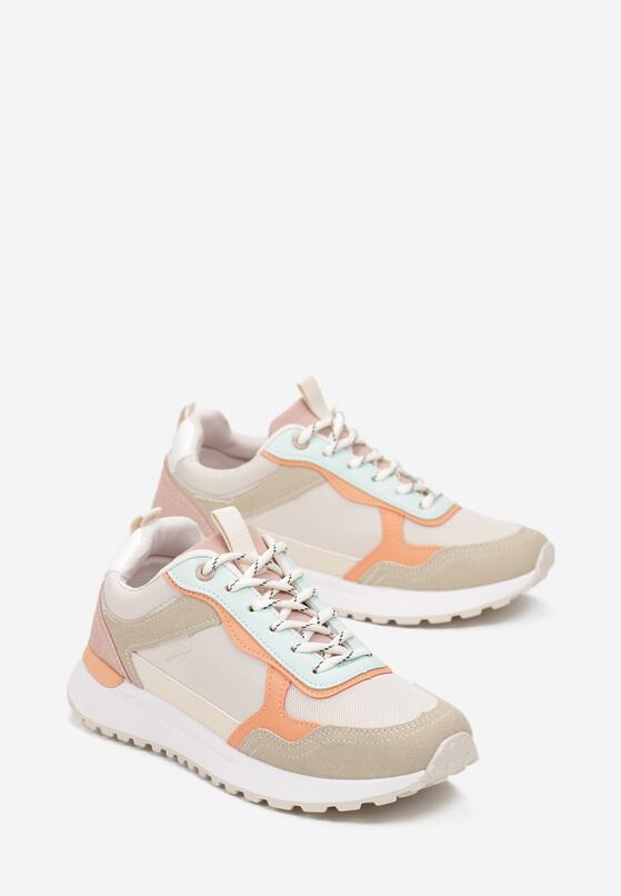 Beżowo-Różowe Sneakersy z Protektorem Santiloa 4