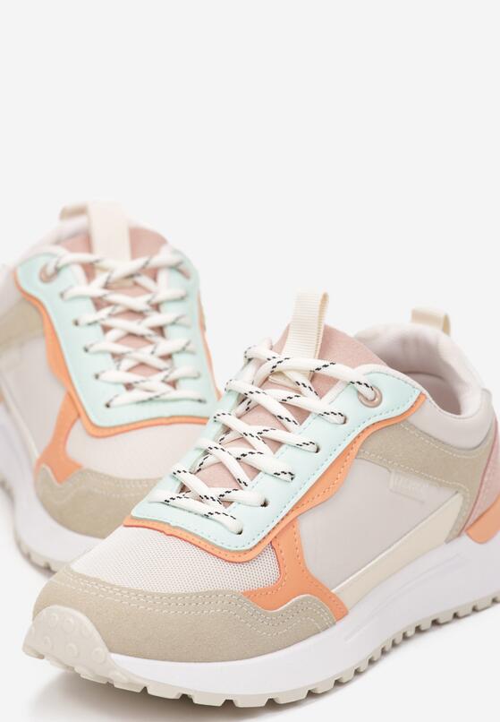 Beżowo-Różowe Sneakersy z Protektorem Santiloa 5