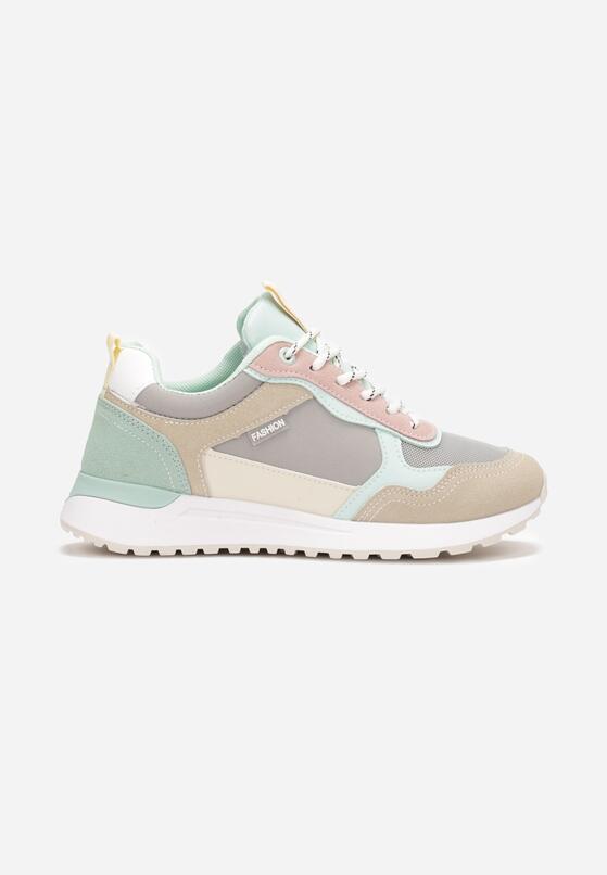 Beżowo-Zielone Sneakersy z Protektorem Santiloa 3