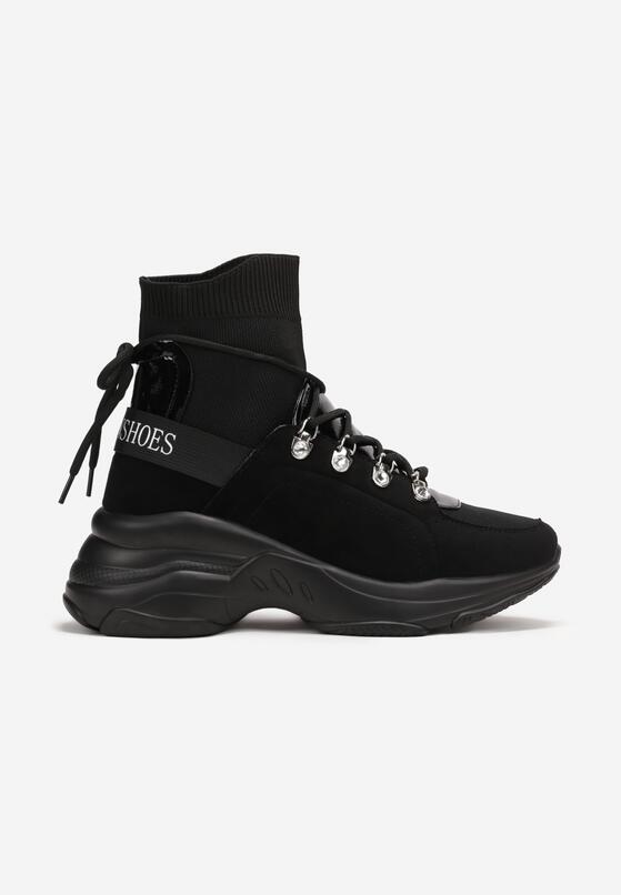 Czarne Sneakersy z Elastyczną Cholewką za Kostkę Nicosia 3