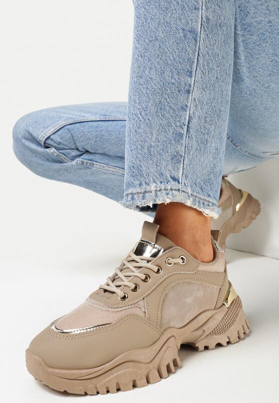 Ciemnobeżowe Sneakersy Achonia 2