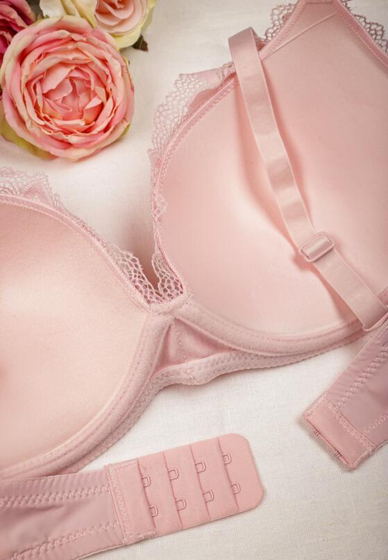 Różowy Koronkowy Biustonosz Push-Up Ozdobiony Kokardkami Enevisa 2