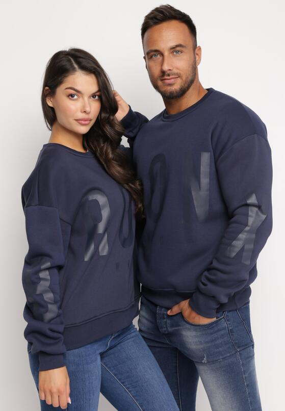 Granatowa Bluza z Nadrukiem Nefa 1