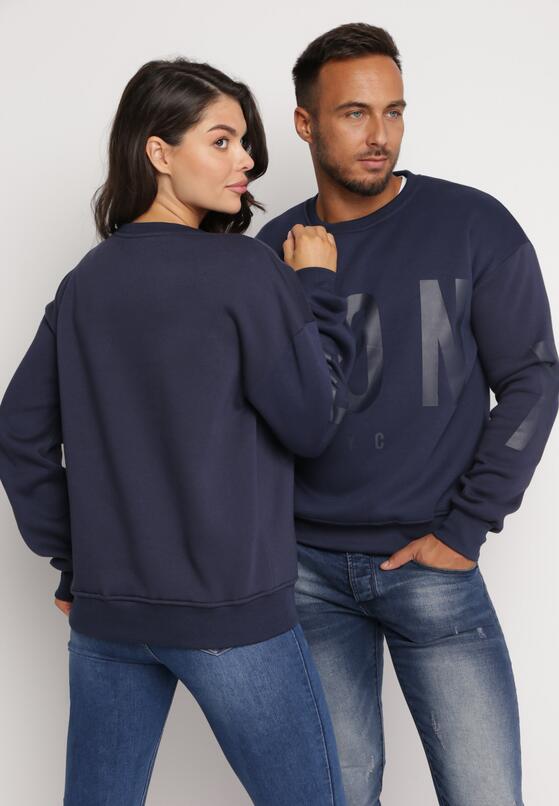 Granatowa Bluza z Nadrukiem Nefa 3