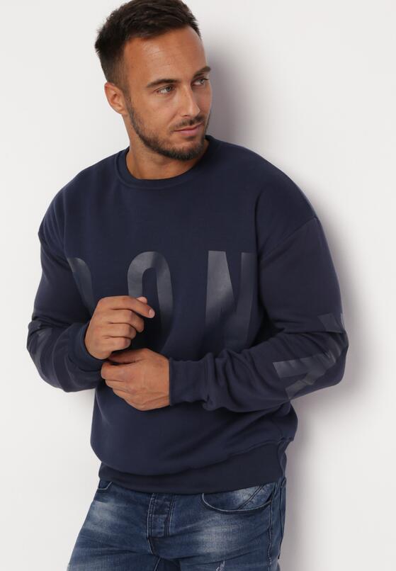 Granatowa Bluza z Nadrukiem Nefa 5