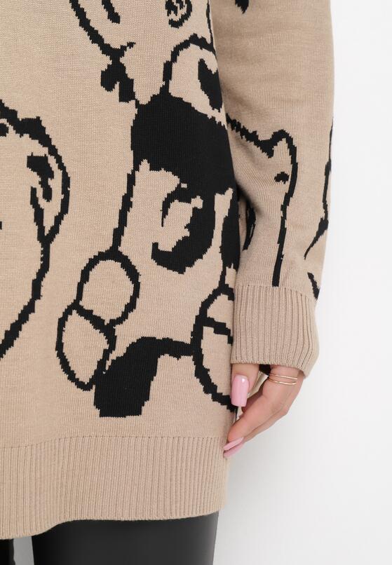 Ciemnobeżowy Sweter z Golfem Leticie 5