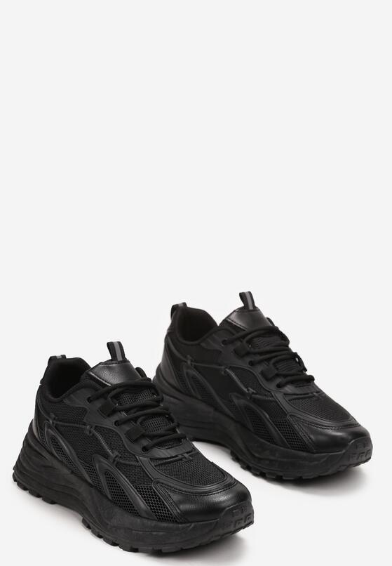 Czarne Sneakersy na Grubej Podeszwie Evioll 4