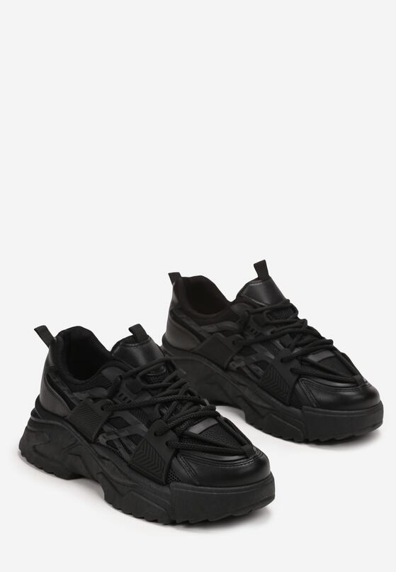 Czarne Sneakersy na Grubej Podeszwie Vasica 4