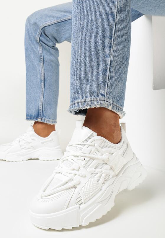 Białe Sneakersy na Grubej Podeszwie Vasica 1