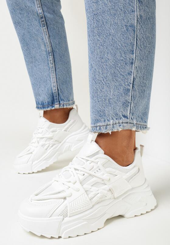 Białe Sneakersy na Grubej Podeszwie Vasica 2