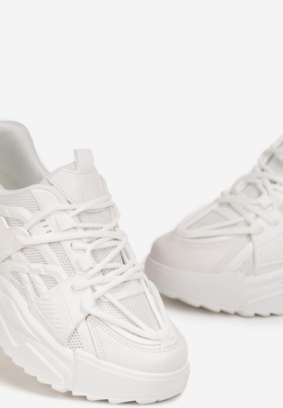 Białe Sneakersy na Grubej Podeszwie Vasica 5