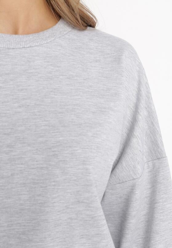 Szara Bawełniana Bluza Oversize Fanelu 5