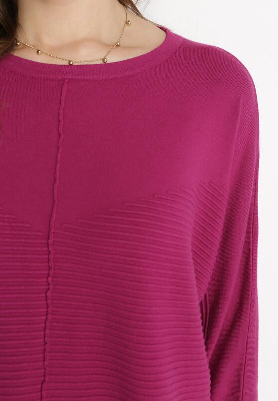 Fioletowy Sweter z Rękawem Nietoperz Anfrei 5