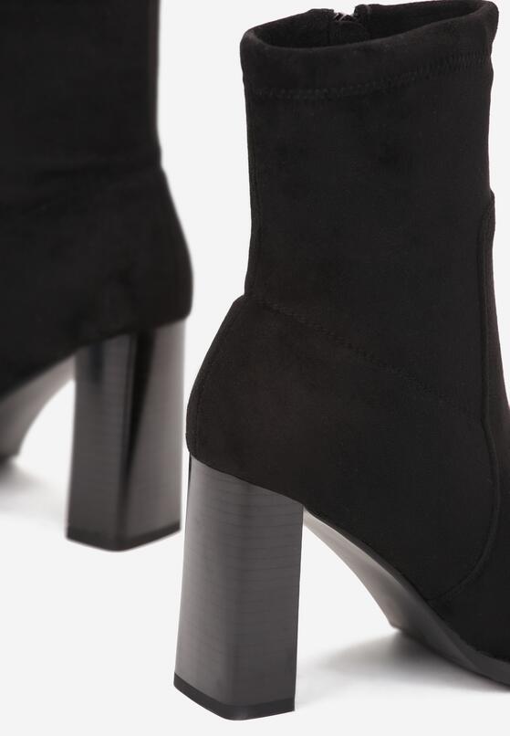 Czarne Botki na Słupku za Kostkę Felame 5