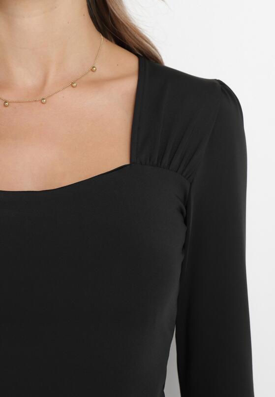 Czarna Bluzka z Kwadratowym Dekoltem Ninametta 5