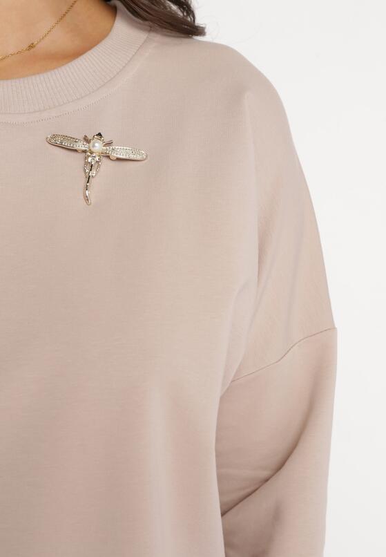 Beżowa Bluza z Broszką Muriell 5