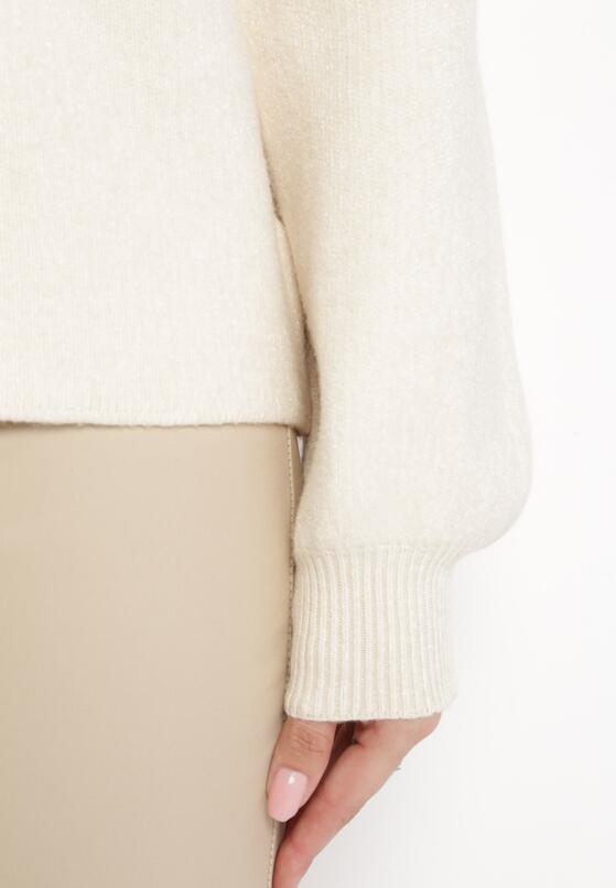 Beżowy Golf z Luźnym Rękawem Melonietta 5