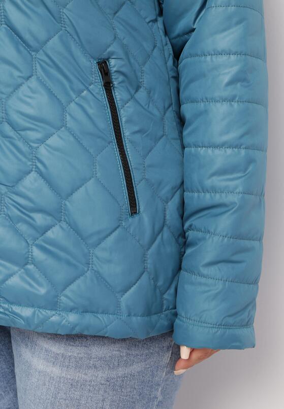 Jasnoniebieska Kurtka Pikowana z Odpinanym Kapturem i Kieszeniami Amores 5