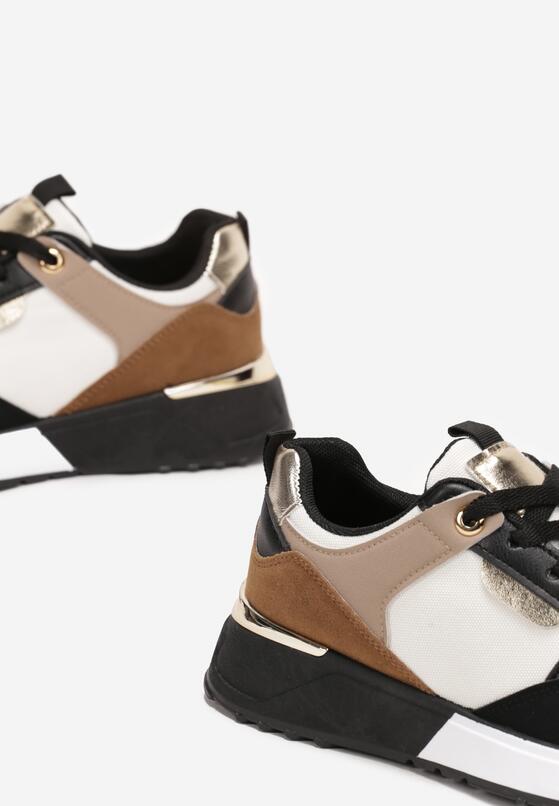 Czarne Sneakersy Sznurowane z Metalicznymi Wstawkami Raffaele 5