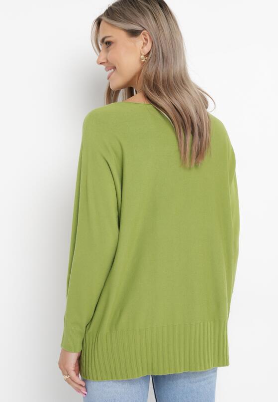 Jasnozielony Sweter z Rękawem Nietoperz Zefirada 3
