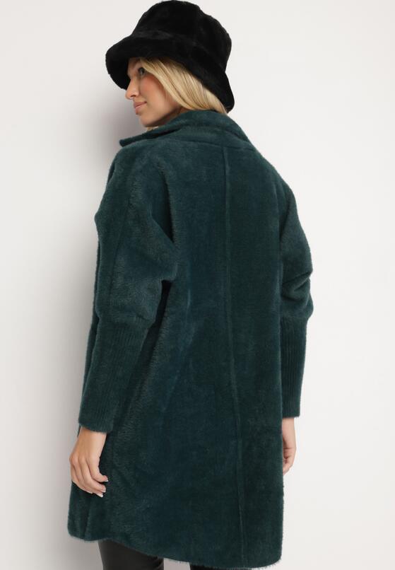 Ciemnozielony Płaszcz z Bawełną Oversize Klepheia 3