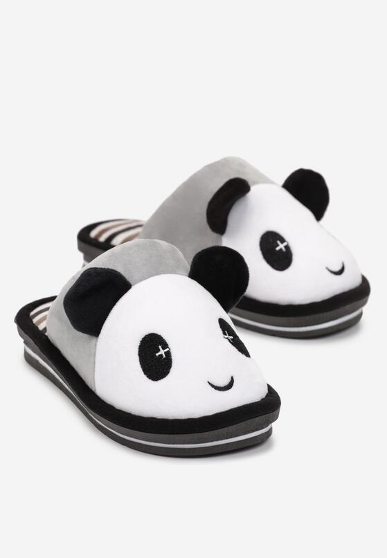 Szare Kapcie z Pluszowym Misiem Pandą Maxoria 4
