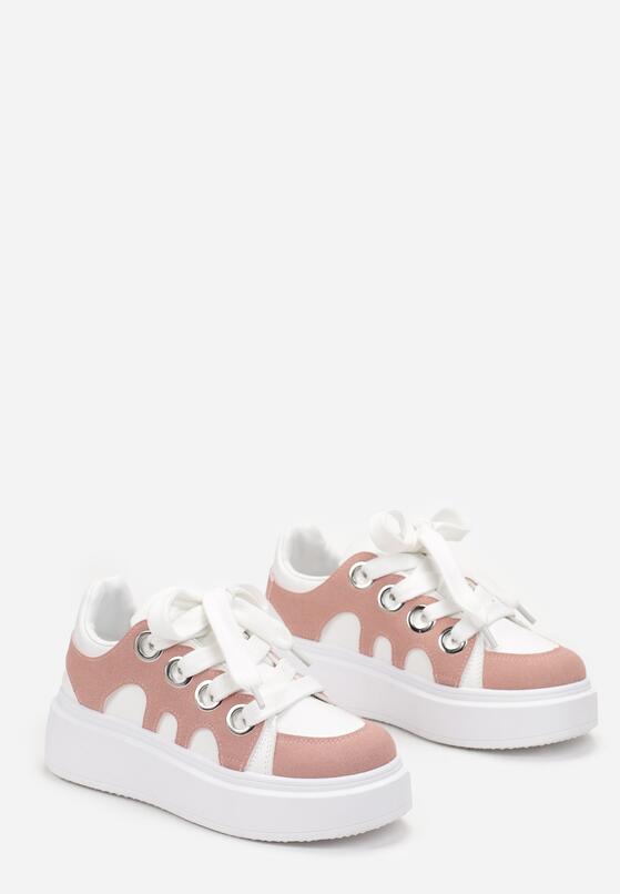 BIało-Różowe Sneakersy na Grubej Podeszwie Jorisa 4