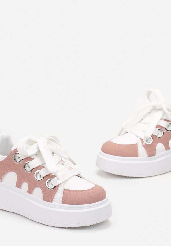 BIało-Różowe Sneakersy na Grubej Podeszwie Jorisa 5