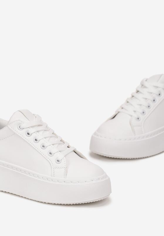 Białe Sneakersy na Platformie Berdolina 5