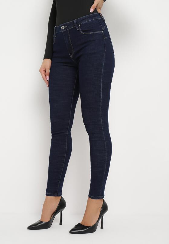 Granatowe Jeansy Skinny z Efektem Push Up Comino 1