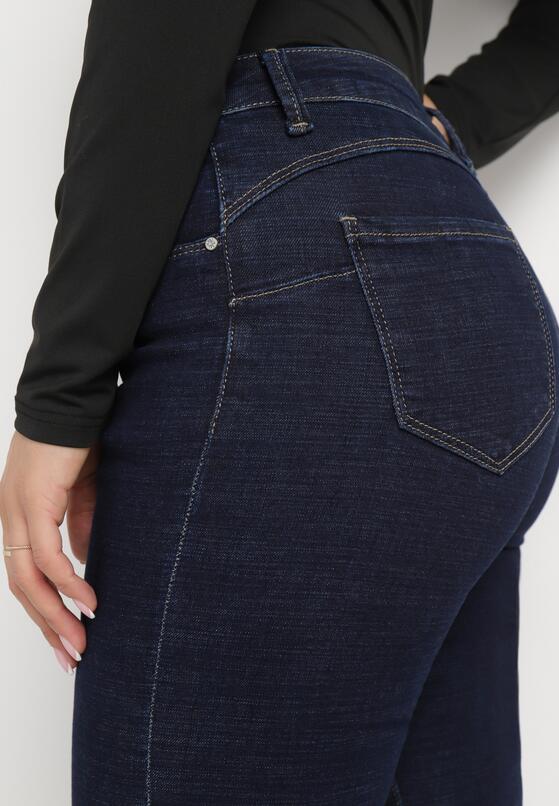 Granatowe Jeansy Skinny z Efektem Push Up Comino 5