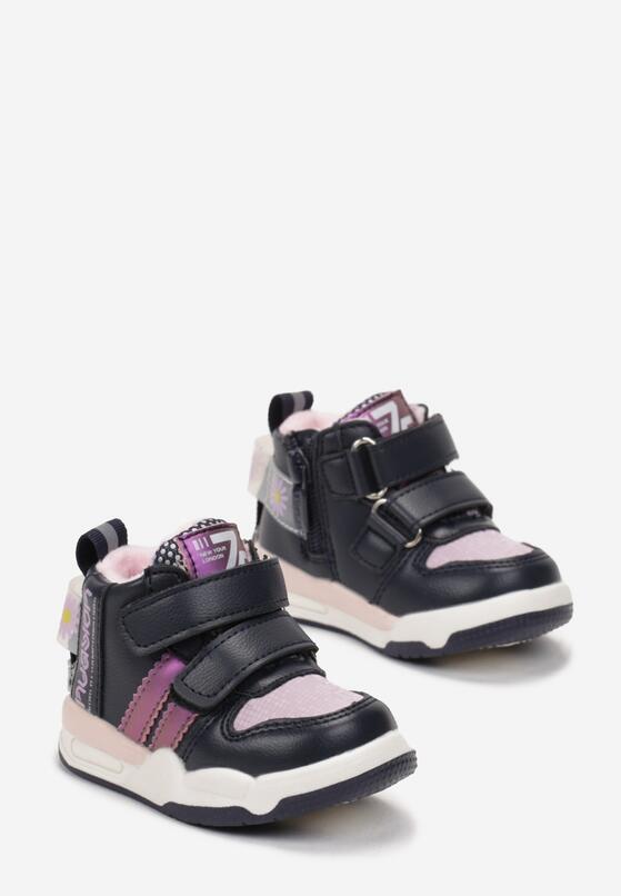 Szare Sportowe Botki Zapinane na Dwa Rzepy Lekko Ocieplone Gabinetta 2