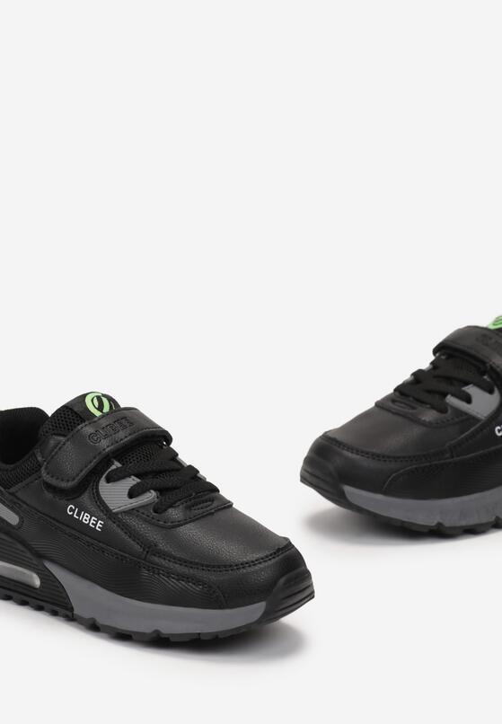 Czarno-Szare Buty Sportowe Do Kostki Zapinane na Rzep Omenta 3
