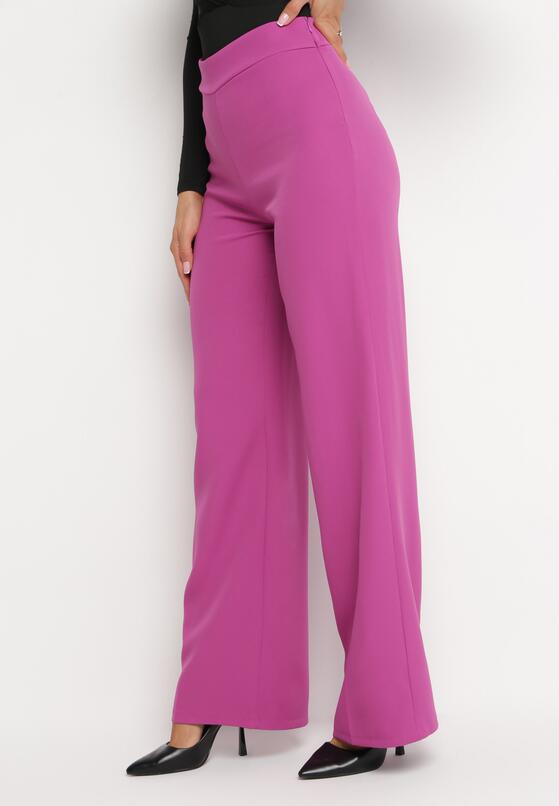 Ciemnofioletowe Spodnie Szerokie High Waist Iners 1