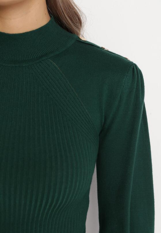 Pulover pe gât Verde închis 5