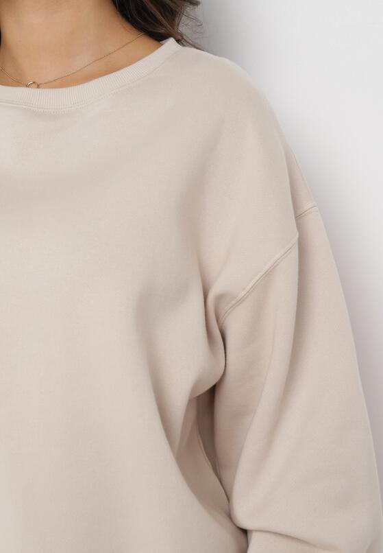 Beżowa Ocieplana Bluza Oversize Lhea 5