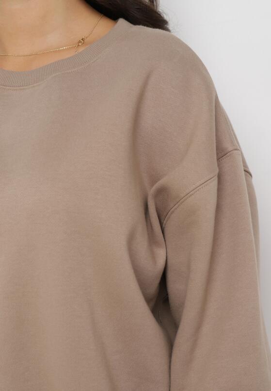 Ciemnobeżowa Ocieplana Bluza Oversize Lhea 5