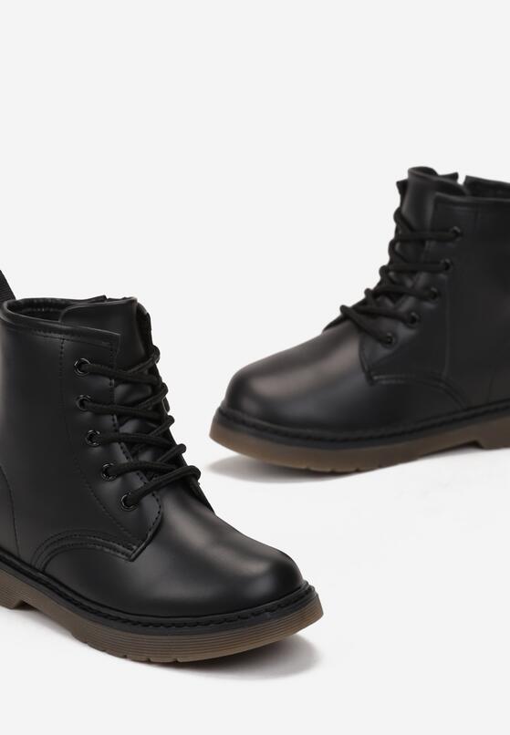 Czarne Lakierowane Botki Workery Arifna 3