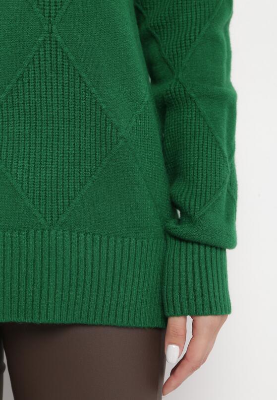 Zielony Klasyczny Golf z Długimi Rękawami i Ściągaczami Giabina 5