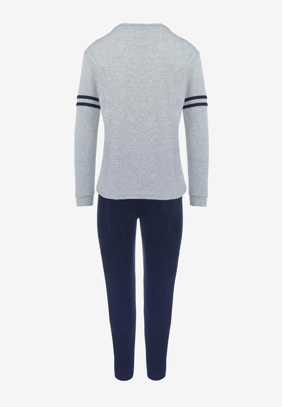 Szara Piżama Spodnie i Longsleeve z Nadrukiem Cervinera 6