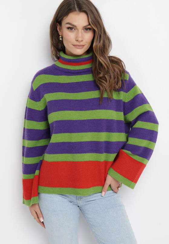 Pulover pe gât Verde 1