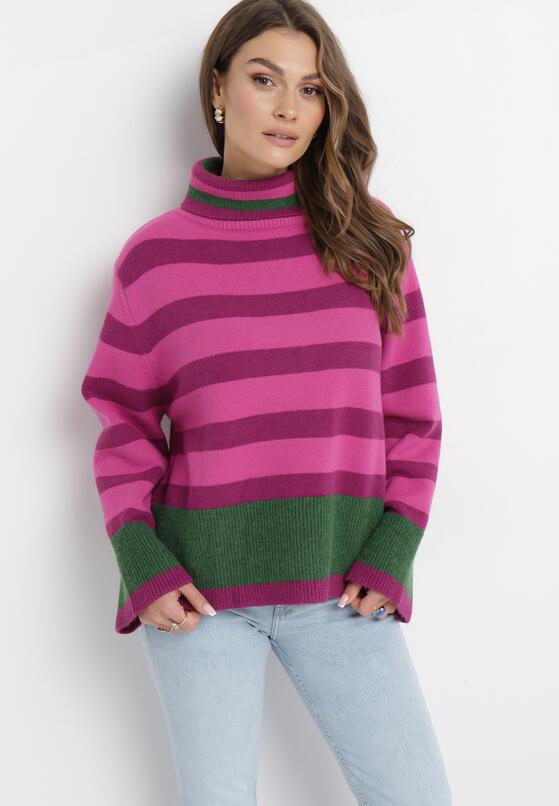 Pulover pe gât Fucsia 4